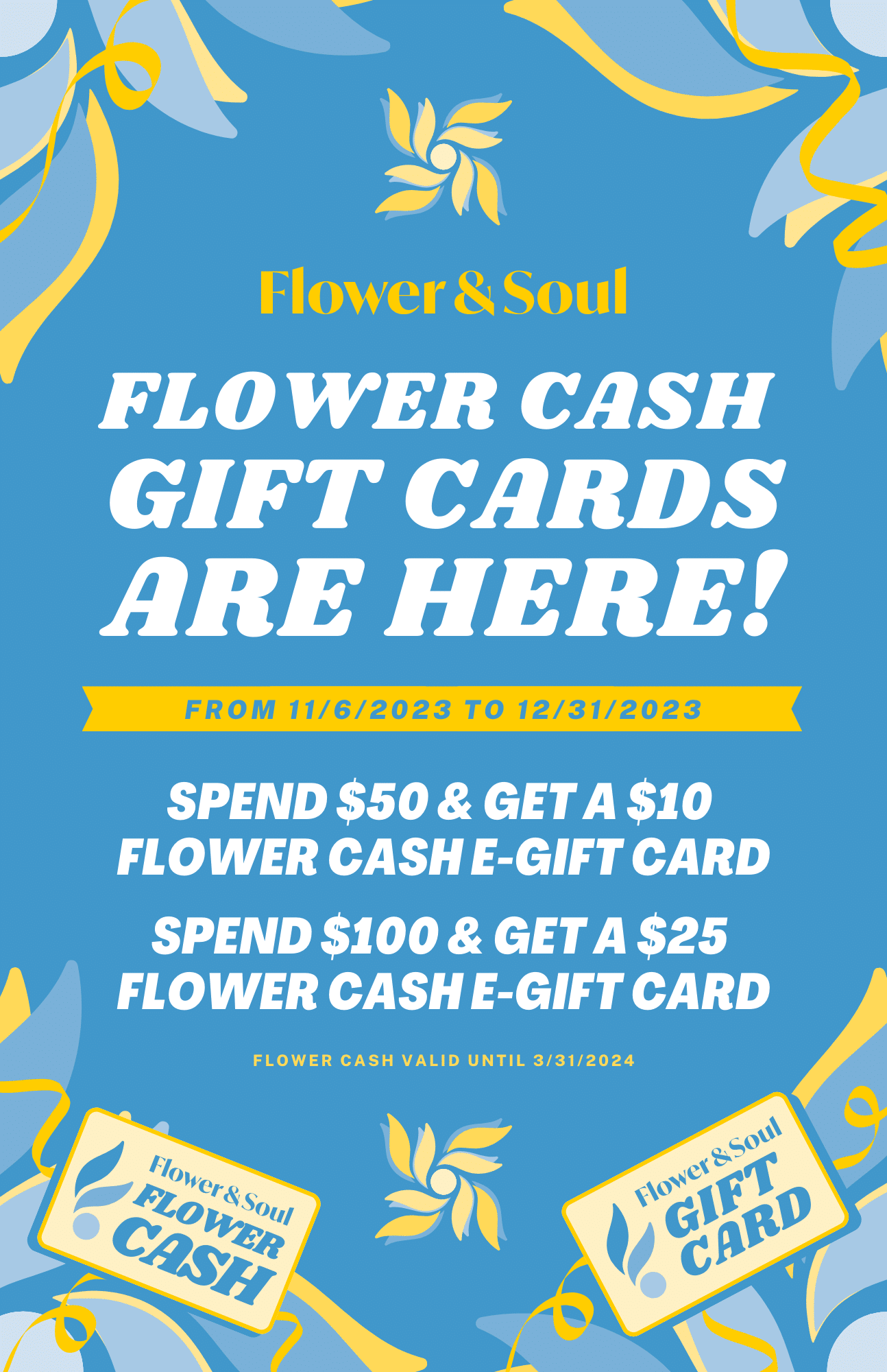 Flower Cash Gift Cards are here!